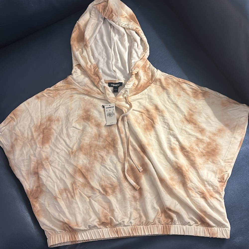 Express Banded Short Sleeve Shirt Hoodie